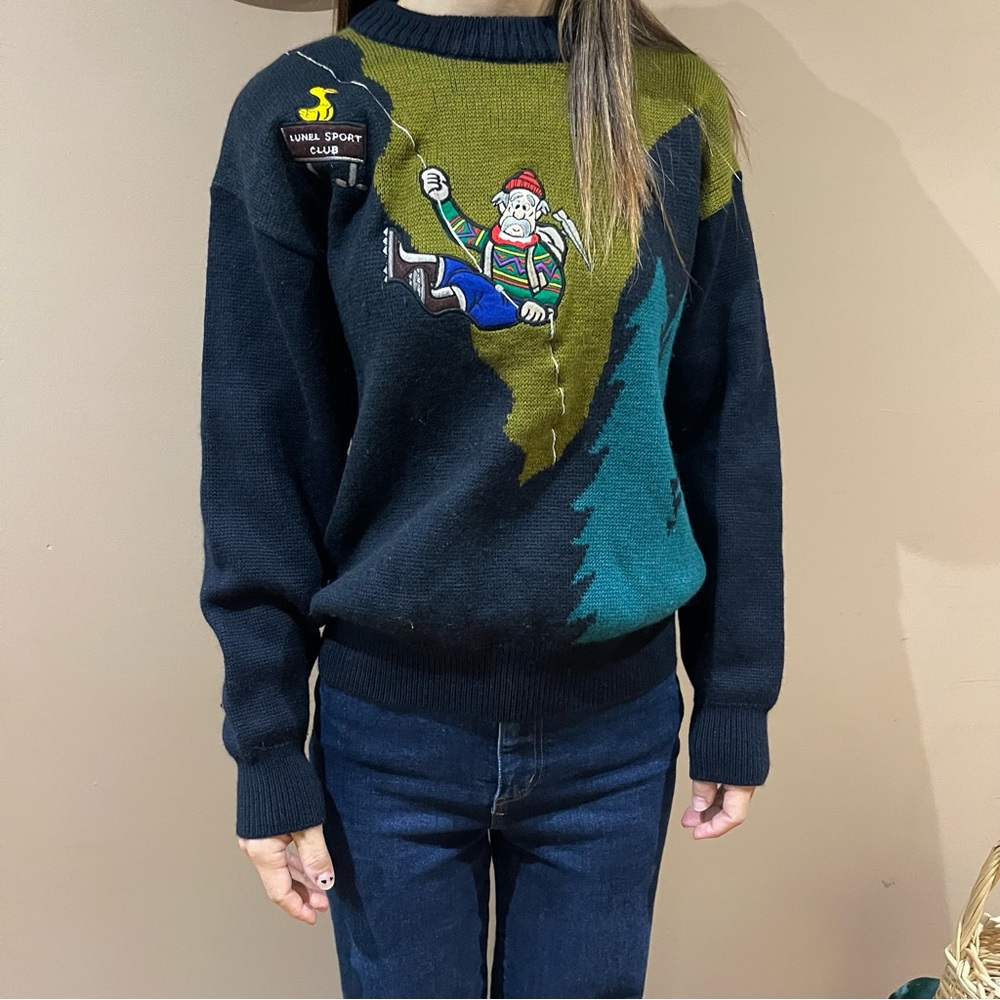 Vtg Wool Mountain Climber & Duck Sweater - Picture 2 of 5